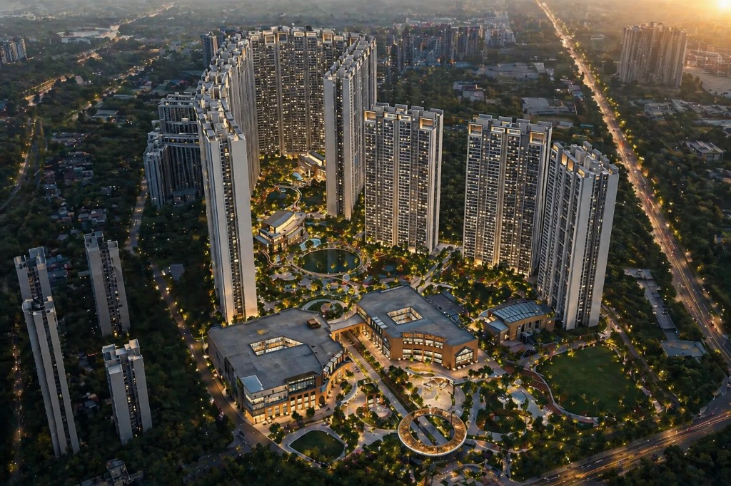 The Prestige City Indirapuram aerial view